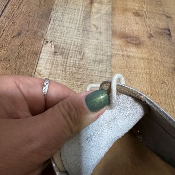 Shellys London Platform lace up Shoes Metallic Silver Sneaker Made in Spain - Picture 4 of 12